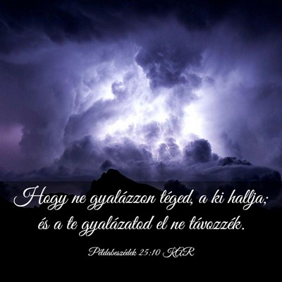 Picture 03 - Példabeszédek 25:10 KAR - Hogy ne gyalázzon téged, a ki hallja; és a te - Bible Verse Picture