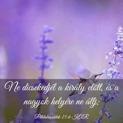 Picture 03 - Példabeszédek 25:6 KAR - Ne dicsekedjél a király elõtt, és a nagyok - Bible Verse Picture