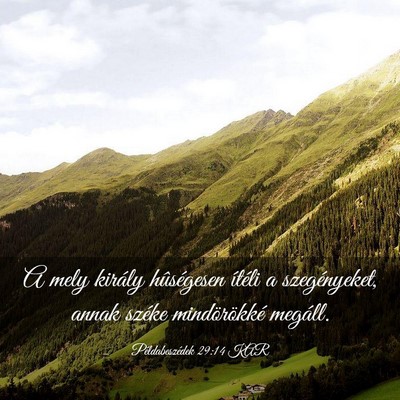 Picture 03 - Példabeszédek 29:14 KAR - A mely király hûségesen ítéli a - Bible Verse Picture