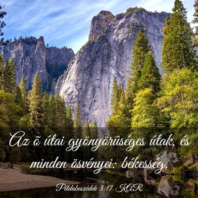 Picture 03 - Példabeszédek 3:17 KAR - Az õ útai gyönyörûséges útak, és minden - Bible Verse Picture