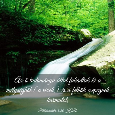 Picture 03 - Példabeszédek 3:20 KAR - Az õ tudománya által fakadtak ki a - Bible Verse Picture