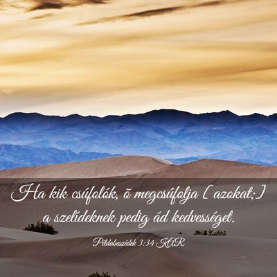 Picture 03 - Példabeszédek 3:34 KAR - Ha kik csúfolók, õ megcsúfolja [azokat;] a - Bible Verse Picture