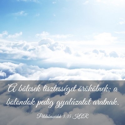 Picture 03 - Példabeszédek 3:35 KAR - A bölcsek tisztességet örökölnek; a bolondok - Bible Verse Picture