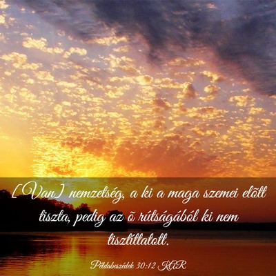 Picture 03 - Példabeszédek 30:12 KAR - [Van] nemzetség, a ki a maga szemei elõtt - Bible Verse Picture