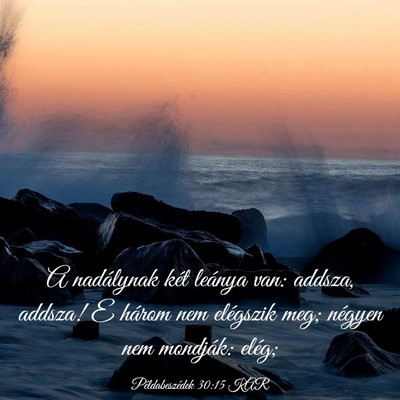 Picture 03 - Példabeszédek 30:15 KAR - A nadálynak két leánya van: addsza, addsza! E - Bible Verse Picture