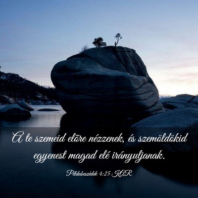 Picture 03 - Példabeszédek 4:25 KAR - A te szemeid elõre nézzenek, és szemöldökid - Bible Verse Picture