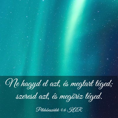 Picture 03 - Példabeszédek 4:6 KAR - Ne hagyd el azt, és megtart téged; szeresd azt, - Bible Verse Picture