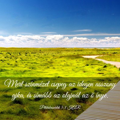 Picture 03 - Példabeszédek 5:3 KAR - Mert színmézet csepeg az idegen asszony ajka, - Bible Verse Picture