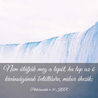 Picture 03 - Példabeszédek 6:30 KAR - Nem útálják meg a lopót, ha lop az õ - Bible Verse Picture