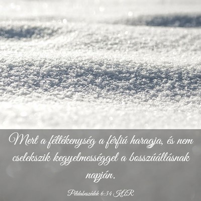 Picture 03 - Példabeszédek 6:34 KAR - Mert a féltékenység a férfiú haragja, és - Bible Verse Picture