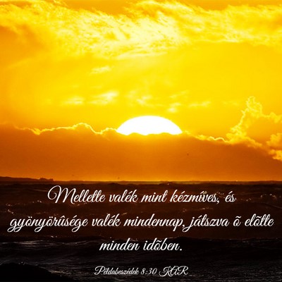 Picture 03 - Példabeszédek 8:30 KAR - Mellette valék mint kézmíves, és - Bible Verse Picture