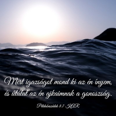 Picture 03 - Példabeszédek 8:7 KAR - Mert igazságot mond ki az én ínyem, és - Bible Verse Picture