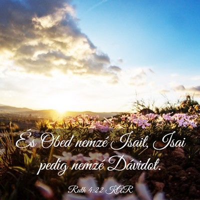 Picture 03 - Ruth 4:22 KAR - És Obed nemzé Isait, Isai pedig nemzé - Bible Verse Picture