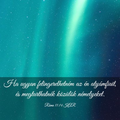 Picture 03 - Róma 11:14 KAR - Ha ugyan felingerelhetném az én atyámfiait, - Bible Verse Picture
