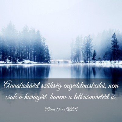 Picture 03 - Róma 13:5 KAR - Annakokáért szükség engedelmeskedni, nem csak - Bible Verse Picture
