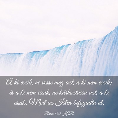Picture 03 - Róma 14:3 KAR - A ki eszik, ne vesse meg azt, a ki nem eszik; és - Bible Verse Picture