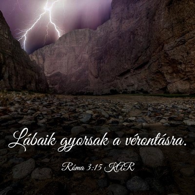Picture 03 - Róma 3:15 KAR - Lábaik gyorsak a - Bible Verse Picture