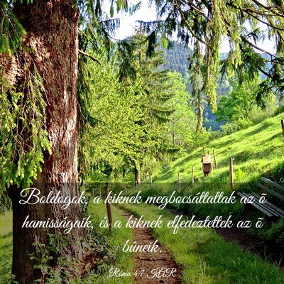 Picture 03 - Róma 4:7 KAR - Boldogok, a kiknek megbocsáttattak az õ - Bible Verse Picture