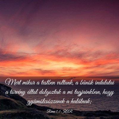 Picture 03 - Róma 7:5 KAR - Mert mikor a testben voltunk, a bûnök indulatai - Bible Verse Picture