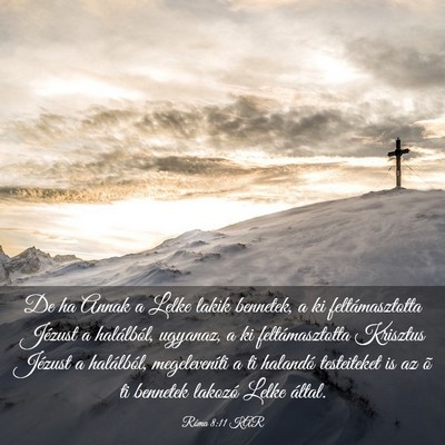 Picture 03 - Róma 8:11 KAR - De ha Annak a Lelke lakik bennetek, a ki - Bible Verse Picture