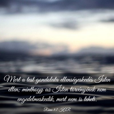 Picture 03 - Róma 8:7 KAR - Mert a test gondolata ellenségeskedés Isten - Bible Verse Picture
