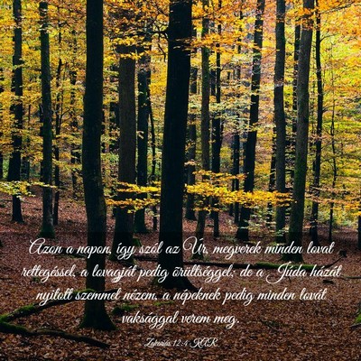 Picture 03 - Zakariás 12:4 KAR - Azon a napon, így szól az Úr, megverek minden - Bible Verse Picture