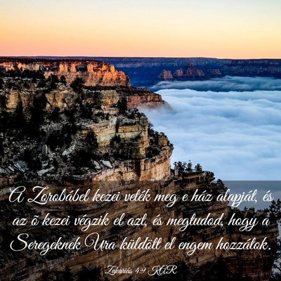Picture 03 - Zakariás 4:9 KAR - A Zorobábel kezei veték meg e ház alapját, - Bible Verse Picture