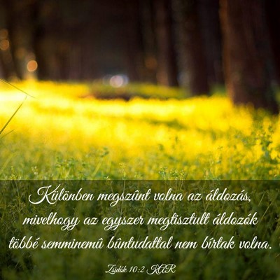 Picture 03 - Zsidók 10:2 KAR - Különben megszûnt volna az áldozás, - Bible Verse Picture
