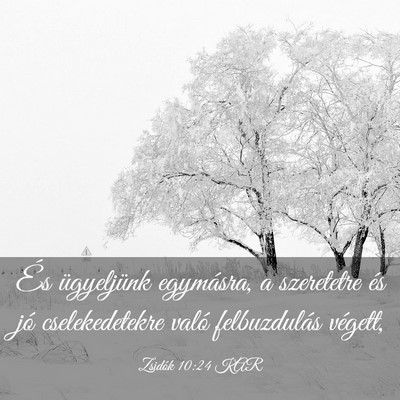 Picture 03 - Zsidók 10:24 KAR - És ügyeljünk egymásra, a szeretetre és jó - Bible Verse Picture