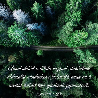 Picture 03 - Zsidók 13:15 KAR - Annakokáért õ általa vigyünk dícséretnek - Bible Verse Picture