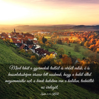 Picture 03 - Zsidók 2:14 KAR - Mivel tehát a gyermekek testbõl és vérbõl - Bible Verse Picture