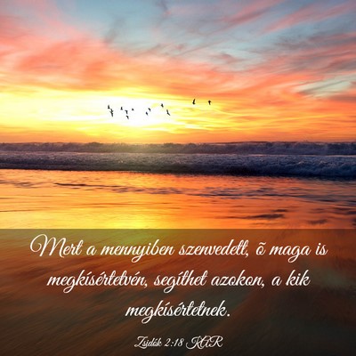 Picture 03 - Zsidók 2:18 KAR - Mert a mennyiben szenvedett, õ maga is - Bible Verse Picture