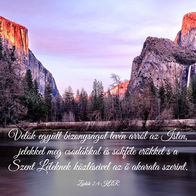 Picture 03 - Zsidók 2:4 KAR - Velök együtt bizonyságot tevén arról az - Bible Verse Picture