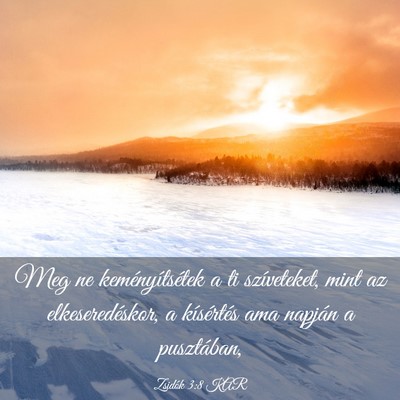 Picture 03 - Zsidók 3:8 KAR - Meg ne keményítsétek a ti szíveteket, mint az - Bible Verse Picture