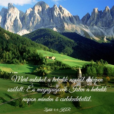 Picture 03 - Zsidók 4:4 KAR - Mert valahol a hetedik napról ekképen szólott: - Bible Verse Picture