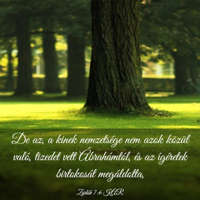 Picture 03 - Zsidók 7:6 KAR - De az, a kinek nemzetsége nem azok közül - Bible Verse Picture