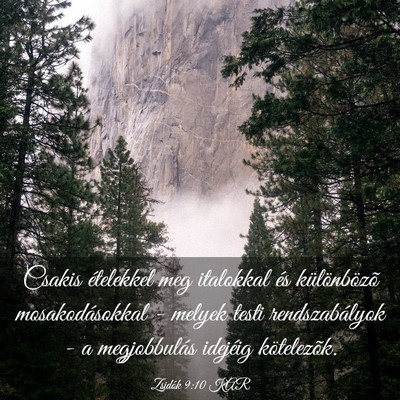 Picture 03 - Zsidók 9:10 KAR - Csakis ételekkel meg italokkal és különbözõ - Bible Verse Picture