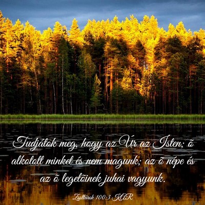 Picture 03 - Zsoltárok 100:3 KAR - Tudjátok meg, hogy az Úr az Isten; õ alkotott - Bible Verse Picture