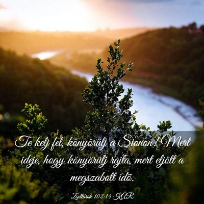 Picture 03 - Zsoltárok 102:14 KAR - Te kelj fel, könyörülj a Sionon! Mert ideje, - Bible Verse Picture