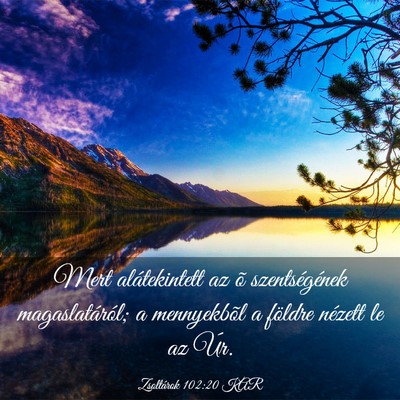 Picture 03 - Zsoltárok 102:20 KAR - Mert alátekintett az õ szentségének - Bible Verse Picture