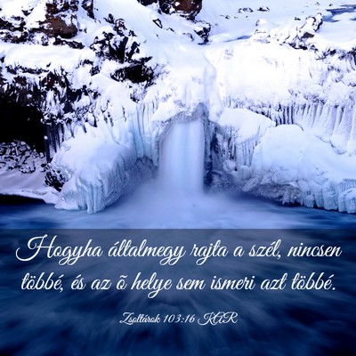 Picture 03 - Zsoltárok 103:16 KAR - Hogyha általmegy rajta a szél, nincsen többé, - Bible Verse Picture