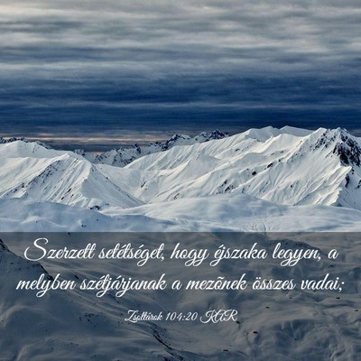 Picture 03 - Zsoltárok 104:20 KAR - Szerzett setétséget, hogy éjszaka legyen, a - Bible Verse Picture