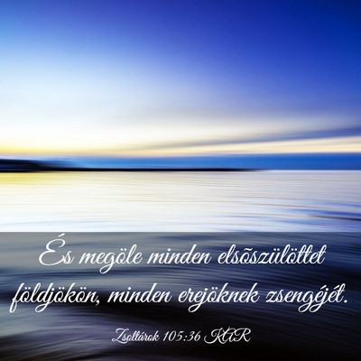 Picture 03 - Zsoltárok 105:36 KAR - És megöle minden elsõszülöttet földjökön, - Bible Verse Picture