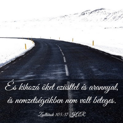 Picture 03 - Zsoltárok 105:37 KAR - És kihozá õket ezüsttel és arannyal, és - Bible Verse Picture