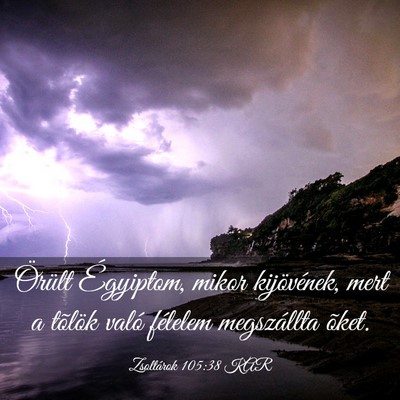 Picture 03 - Zsoltárok 105:38 KAR - Örült Égyiptom, mikor kijövének, mert a - Bible Verse Picture