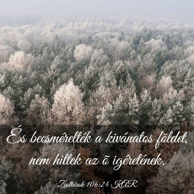 Picture 03 - Zsoltárok 106:24 KAR - És becsmérelték a kivánatos földet, nem - Bible Verse Picture