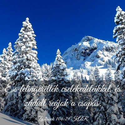 Picture 03 - Zsoltárok 106:29 KAR - És felingerelték cselekedeteikkel, és zúdult - Bible Verse Picture