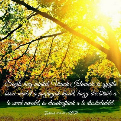 Picture 03 - Zsoltárok 106:47 KAR - Segíts meg minket, Urunk Istenünk, és gyûjts - Bible Verse Picture