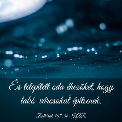 Picture 03 - Zsoltárok 107:36 KAR - És telepített oda éhezõket, hogy - Bible Verse Picture