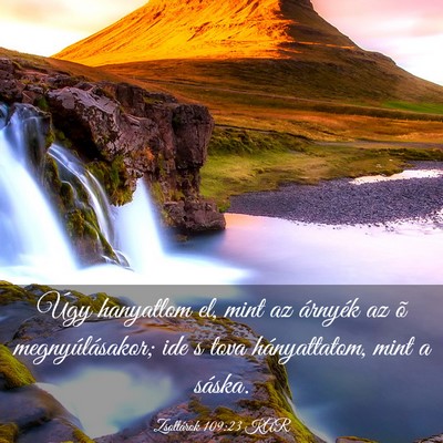 Picture 03 - Zsoltárok 109:23 KAR - Úgy hanyatlom el, mint az árnyék az õ - Bible Verse Picture